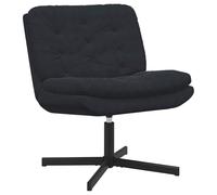 vidaXL Fauteuil Relaxant pivotant Noir 63 x 75 x 76 cm Velours, Salon, Fauteuil Ergonomique Pivotant Moderne, Siège Lounge Intérieur Relaxant, Mobilier Confortable en Velours