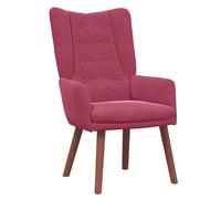 vidaXL Fauteuil Relaxant Rouge Bordeaux 63 x 67 x 94 cm Velours, Fauteuil en Velours Moderne, Chaise Confortable, Parfaite pour Le Salon ou la Chambre, Style Relaxant