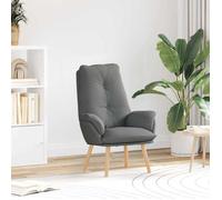 vidaXL Fauteuil Relaxant Tissu Gris Foncé Fauteuil Moderne Coussin Plush Capitonné Assise Intérieure Salon Décoratif Stylé 42001851