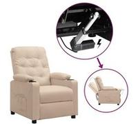 vidaXL Fauteuil releveur inclinable Crème Tissu Crème G