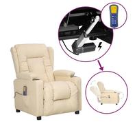 Vidaxl Fauteuil Releveur Inclinable De Massage Cr¿¿Me Tissu