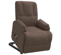 vidaXL Fauteuil Releveur Inclinable de Massage Electrique Meuble de Salon Dossier et Repose-Pied Réglables Salle de Séjour Marron Similicuir Daim