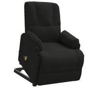 vidaXL Fauteuil Releveur Inclinable de Massage Electrique Meuble de Salon Dossier et Repose-pied Réglables Salle de Séjour Noir Similicuir Daim