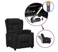Vidaxl Fauteuil Releveur Inclinable De Massage Noir Tissu Noir