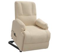 vidaXL Fauteuil Releveur Inclinable Electrique Meuble de Salon Dossier et Repose-Pied Réglables Salle de Séjour Crème Similicuir Daim