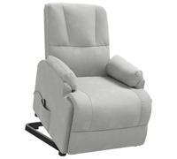 vidaXL Fauteuil Releveur Inclinable Electrique Meuble de Salon Dossier et Repose-Pied Réglables Salle de Séjour Gris Clair Similicuir Daim