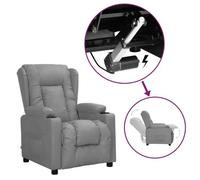 vidaXL Fauteuil releveur inclinable, Gris, Similicuir.
