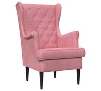 vidaXL Fauteuil Rose Velours, Fauteuil Moderne, Confortable pour Salon, élégant en Velours, Assise Douillette pour Chambre, Coin Lounge Chic