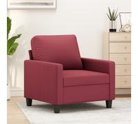 vidaXL Fauteuil, Siège avec Coussin, Chaise avec Dossier et Accoudoirs Rembourrés, Meuble de Salon Salle de Séjour, Moderne, Rouge Bordeaux Similicuir