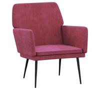 vidaXL Fauteuil Rouge bordeaux 62x79x79 cm Velours
