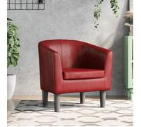 vidaXL Fauteuil cabriolet Chaise de relaxation avec dossier et accoudoirs Similicuir Rouge Bordeaux