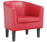 vidaXL Fauteuil cabriolet – Chaise de relaxation avec dossier et accoudoirs – Rouge similicuir