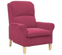 vidaXL Fauteuil Rouge vin Rouge vin Tissu en Polyester avec Pieds en Bois