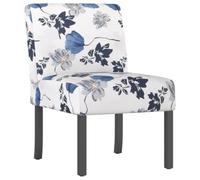 vidaXL Fauteuil sans accoudoirs Tissu bleu à fleurs