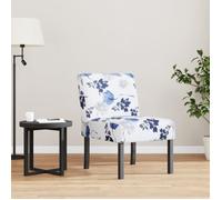 vidaXL Fauteuil sans accoudoirs Tissu bleu à fleurs