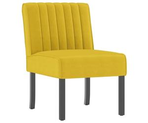 vidaXL Fauteuil sans accoudoirs Jaune Velours