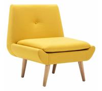 vidaXL Fauteuil sans Accoudoirs Revêtement Tissu Jaune Chaise Canapé de Salon