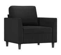 vidaXL Fauteuil, Siège avec Accoudoirs et Dossier Rembourrés, Canapé avec Coussin, Meuble de Salle de Séjour, Moderne, Noir Similicuir