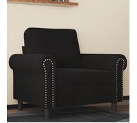 vidaXL Fauteuil, Siège avec Accoudoirs et Dossier Rembourrés, Canapé avec Coussin, Meuble de Salle de Séjour, Moderne, Noir 359514