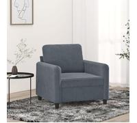 vidaXL Fauteuil, Siège avec Accoudoirs et Dossier Rembourrés, Canapé avec Coussin, Meuble de Salle de Séjour, Moderne, Gris 359423