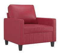 vidaXL Fauteuil, Siège avec Coussin, Chaise avec Dossier et Accoudoirs Rembourrés, Meuble de Salon Salle de Séjour, Moderne, Rouge Bordeaux Similicuir