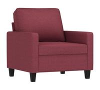 vidaXL Fauteuil, Siège avec Coussin, Chaise avec Dossier et Accoudoirs Rembourrés, Meuble de Salon Salle de Séjour, Moderne, Rouge Bordeaux Tissu