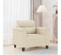 vidaXL Fauteuil, Siège avec Coussin, Chaise de Relaxation avec Dossier, Fauteuil TV de Salon Salle de Séjour, Moderne, Crème 359574