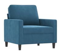 Vidaxl Fauteuil Bleu 60 Cm Velours Bleu