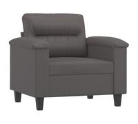 vidaXL Fauteuil de relaxation avec coussin, dossier, moderne, similicuir, Gris 60 cm