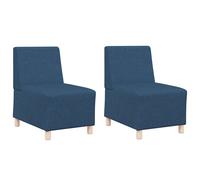 vidaXL Canapé Bleu Tissu 55 x 74 x 82 cm Ensemble de 2 Fauteuils Modernes Super Sympas avec Matériau Respirant et Cadre en Bois Résistant pour Intérieur Salon Facile à Assembler Style Contemporain