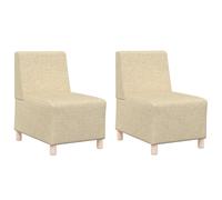 Vidaxl Fauteuil Sofa Gris Clair 55 Cm Tissu 2 Pcs Crème