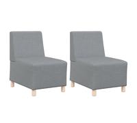 Vidaxl Fauteuil Sofa Gris Clair 55 Cm Tissu 2 Pcs Gris Clair