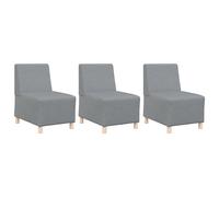 Vidaxl Fauteuil Sofa Gris Clair 55 Cm Tissu 3 Pcs Gris Clair