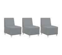 vidaXL Fauteuil Sofa Gris Clair 55 cm Tissu 3 pcs Gris clair