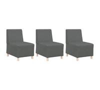 Vidaxl Fauteuil Sofa Gris Clair 55 Cm Tissu 3 Pcs Gris Foncé