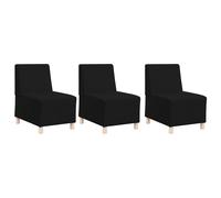 Vidaxl Fauteuil Sofa Gris Clair 55 Cm Tissu 3 Pcs Noir 55 X 74 X 82 Cm