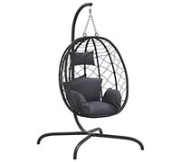 vidaXL Chaise suspendue en forme d'œuf avec coussin Anthracite 360045