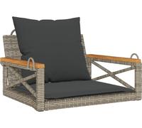 vidaXL Fauteuil suspendu avec coussin Gris 63x62x40 cm Poly rotin