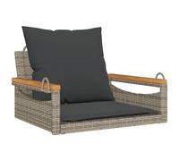 vidaXL Fauteuil suspendu avec coussin Gris 63x62x40 cm Poly rotin