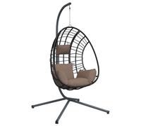Vidaxl Chaise Suspendue En Forme D'?uf Et Support Taupe Rotin Et Acier