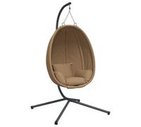 vidaXL Chaise Suspendue en Forme d'œuf et Support Taupe Tissu et Acier
