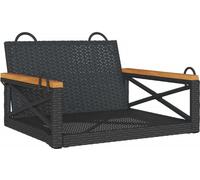 vidaXL Fauteuil suspendu Noir 63x62x40 cm Poly rotin