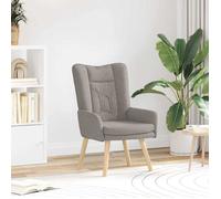 vidaXL Fauteuil relaxant en tissu et contreplaqué – Taupe