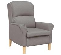 Vidaxl Fauteuil Moderne Taupe Tissu En Polyester Avec Jambes En Bois Moyen