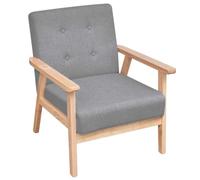 vidaXL Fauteuil Tissu Gris Clair Chaise Salon Séjour Meuble Salle à Manger 242225