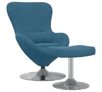 Fauteuil ?Uf Vidaxl Avec Repose-Pieds En Velours Bleu