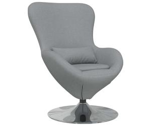 vidaXL Fauteuil œuf Gris Clair 63 x 73 x 90 cm Tissu | Ajuste la hauteur comme tu veux, Une silhouette élancée qui s'adapte à tous les espaces,