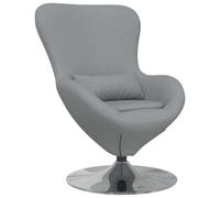 vidaXL Fauteuil œuf Gris Clair 63 x 73 x 90 cm Tissu, Salon, Chaise œuf pivotante Moderne, Meubles de Luxe pour Assise intérieure, Fauteuil élégant et Solution de Confort