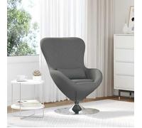 vidaXL Fauteuil œuf Moderne Gris foncé 63×73×90 cm Tissu pivotant pour salon