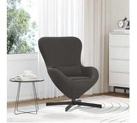 vidaXL Fauteuil Œuf Gris Foncé en Tissu Boucle Écologique, Design Moderne, Fauteuil Pivotant pour Adultes, Salon, Lecture, 42002771